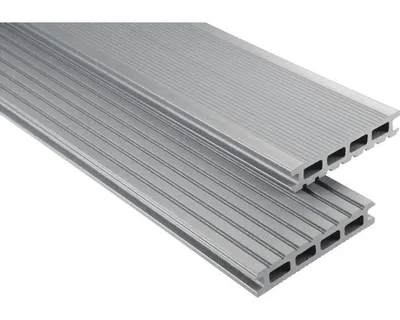 Produktbild von Konsta WPC Terrassendiele Primera Hohlkammerprofil grau mattiert 4000 x 145 x 26 mm