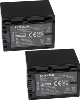 Produktbild von EXTENSILO 2x Akku Ersatz für Sony NP-FV50, NP-FV100, NP-FV40, NP-FV30, NP-FV70, NP-FV70A, NP-FV60, NP-FV90 für Kamera (2060 mAh, 7,4 V, Li-Ion)