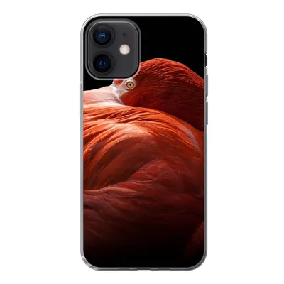 Produktbild von MuchoWow® Handyhülle Schutzhülle Hülle für iPhone 12 Flamingo - Federn - Rosa Silikon Softcase Handy Hülle - Schutzhülle