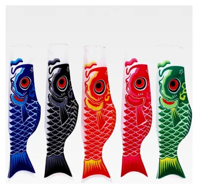 Produktbild von Japanische Karpfenflagge, 70 cm, Koinobori, Windsack, Fischdrachen, Satin, hängende Dekoration für Garten und Zuhause