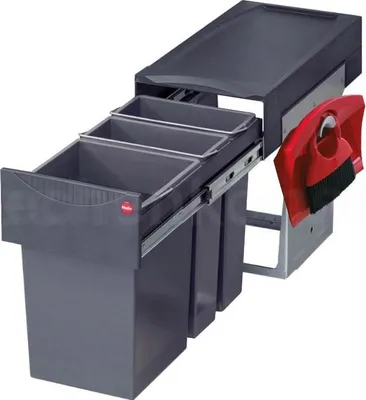 Image de Hailo Collecteur de déchets 3666791 TZ Swing Terzett 2x 7 + 15 litres avec kit de balayage