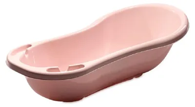 Produktbild von Lorelli Baby Badewanne 100 cm mit Ablagefchern, anatomische Form, Kunststoff rosa Wolke