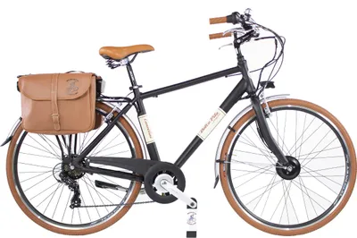 Produktbild von Elektro-Fahrrad Dolce Vita by Canellini Citybike Mann Aluminium mit Seitentasche - Schwarz 54