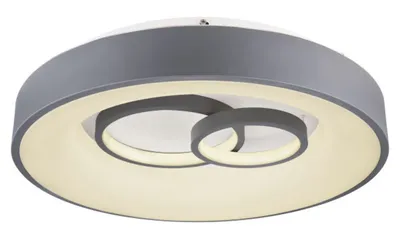 Productafbeelding van Globo Lighting plafondlamp, metaal, acryl, grijs, wit, dimbaar, meerdere standen via wandschakelaar, kleurinstellingen vast te zetten, geheugenfunctie, nachtlampje, afstandsbediening, batterijen inbegrepen (2x AAA), diameter: 480mm, hoogte: 97mm, inclusief LED 50W 230V, 200-6900lm (lichtopbrengst), 80-2000lm (uitgang), kleurtemperatuur: 3000-6000K