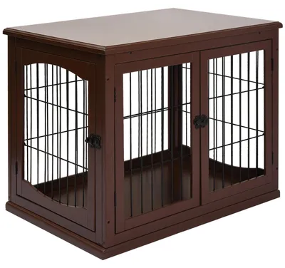 Immagine prodotto di Gabbia per cani - Trasportino per cani - Cuccia per cani - Kennel per cani - Box per cani - Marrone - Con 2 porte e serratura