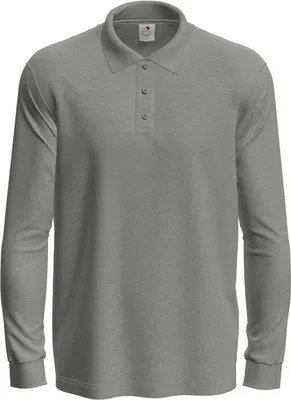Produktbild von Stedman ST3400 | Herren Longsleeve Poloshirt 100 - Farbe: Grey Heather - Größe: XXL