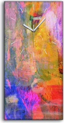 Produktbild von Wanduhr Uhr Wandbild Leinwand Geräuschlos 30x60 Malerei Abstrakte Kunst - weiße Hände
