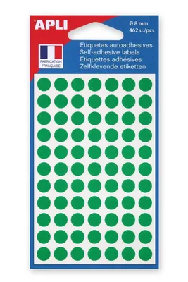 Produktbild von APLI Markierungspunkte Durchmesser: 8 mm rund grün 462 Stück