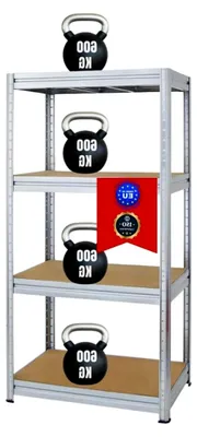 Produktbild von Schwerlastregal Dino 180x90x60 cm Fachlast 600kg Verzinkt, Garagenregal, Lagerregal, Steckregal, Kellerregal