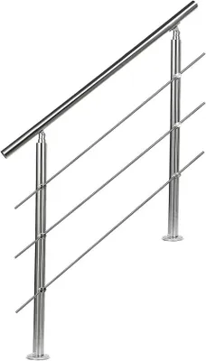 Productafbeelding van Roestvrij Stalen Trapleuning 80 cm - Veiligheidsleuning voor Binnen en Buiten