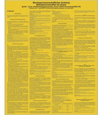 Produktbild von Dreifke® Schild Betriebsvorschriften für Krane, Alu, 420x520 mm