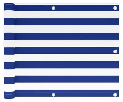 Produktbild von Balkon-Sichtschutz in Weiß und Blau 75x400 cm aus Oxford-Gewebe