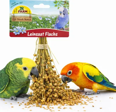 Zdjęcie produktu dla JR FARM Len w kłosach do chrupania dla wszystkich papug 30g