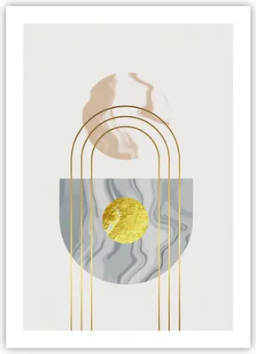 Produktbild von Poster - Poster ohne Rahmen - Modern Gold abstrakt - 50x70 cm - Wand Bild - Wanddeko - Wandbilder - Kunstposter - Wandposter - Bilder - Kunstdruck - Wanddekoration - Wandbild - P2XPA50x70-4574