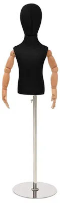 Immagine prodotto di Manichino unisex, nero, in polipropilene, regolabile da 120 a 157 cm, con base