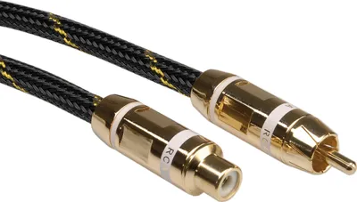 Produktbild von ROLINE GOLD Cinch-Verlängerungskabel simplex ST/BU, weiss, 10 m