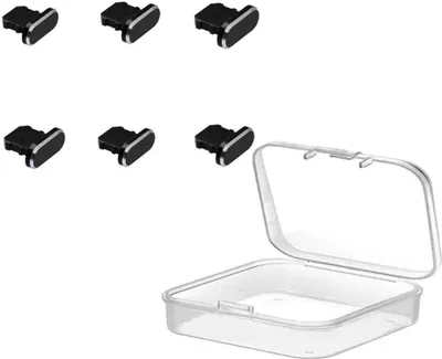 Produktbild von 6 Stück Staubschutzstöpsel kompatibel mit iPhone 14 13 12 11 Staubstecker Schutzkappe schützt Laden Staubschutz Ladeanschluss Abdeckung mit iPhone Mini Pro Max XS XR iPad Schwarz