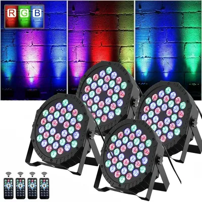 Produktbild von 4er Set 12W 36 LEDs Discolicht  RGB Bühnenlicht DMX PAR Club Disco Party, Selbstfahrend, Automatisches, Stroboskop, Licht Scheinwerfer für DJ Show