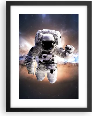 Produktbild von Gerahmtes Poster - Schwarzer Rahmen - Astronaut Erde Raum - 30x40 cm - Wand Bild - Wanddeko - Wandbilder - Kunstposter - Wandposter - Bilderrahmen - Bilder - Kunstdruck - Wandbild - P2BPA30x40-2848
