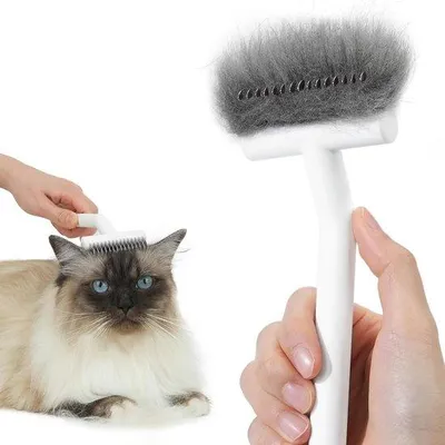 Produktbild von Famanu Katzenbürste 2-in-1 Entfilzungswerkzeug - Weiß