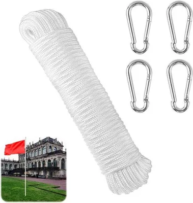 Obrázek produktu pro Horolezecké lano 6 mm, 20 m, nylon, černé, odolné proti povětrnostním vlivům