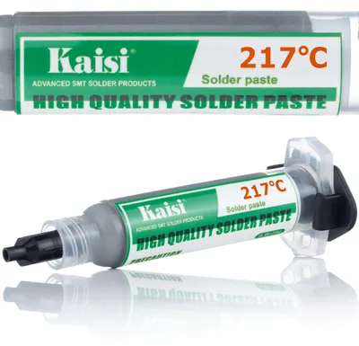 Zdjęcie produktu dla Kaisi 217°C - Płynna cyna pasta lutownicza w strzykawce | Do SMD BGA PCB | Temperatura topnienia 217°C