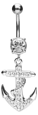 Produktbild von Bauchnabelpiercing Chirurgenstahl Bananabell mit Brass-Design ANKER