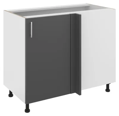 Produktbild von haaus Karo Eckunterschrank, Anthrazit/Weiß, 98 x 50 x 80 cm