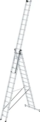 Produktbild von Günzburger Mehrzweckleiter 3tlg. Alu 3x14 Sprossen Arbeits-Höhe 10800mm - 33314