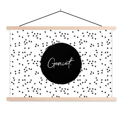 Produktbild von MuchoWow® Textilposter Zitate - Genießen - Sommer - Text 60x40 cm mit holzfarbenen Rahmen - Bilder