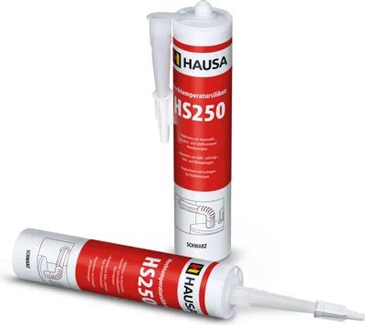 Produktbild von HAUSA Hochtemperatur Silikon HS250 dauerelastische Kleben bis 305°C 2 x 300ml