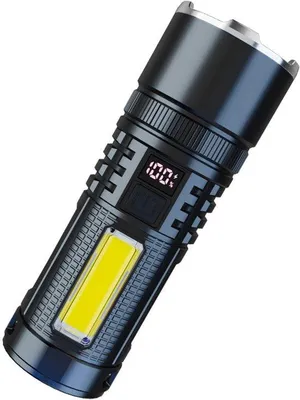Obrázek produktu pro LED laserové osvětlení s velkým dosahem, silné světlo pro venkovní použití, dobíjecí LED s přiblížením, digitální displej, bílé laserové osvětlení