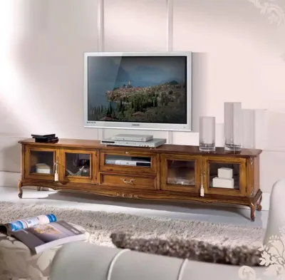 Zdjęcie produktu dla Ekskluzywne meble w klasycznym stylu Drewniana luksusowa szafka pod telewizor Lowboard
