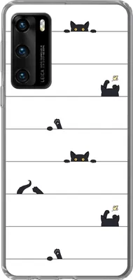 Produktbild von MuchoWow® Handyhülle Schutzhülle Hülle für Telefoonhoesje Huawei P40 Katze - Muster - Maus - Jungen - Mädchen - Kinder - Kinder Silikon Softcase Handy Hülle - Handytasche