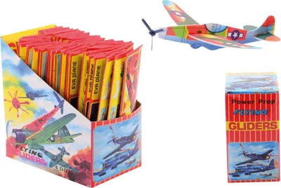 Produktbild von Duckiez Schaumstoff-Flugzeuge mit Propeller - 48 Stück buntes Spielzeug