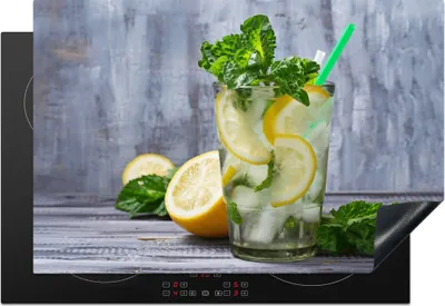 Produktbild von KitchenYeah© Herdabdeckplatte Cocktail - Früchte - Kräuter , 76x51cm, Küche Deko, Glaskeramikkochfeld Herdabdeckung, Abdeckplatte fùr Kochfeld