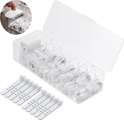 Image de Boîte de rangement pour câbles - gestion des câbles - 1 pièce - Transparent - Plastique