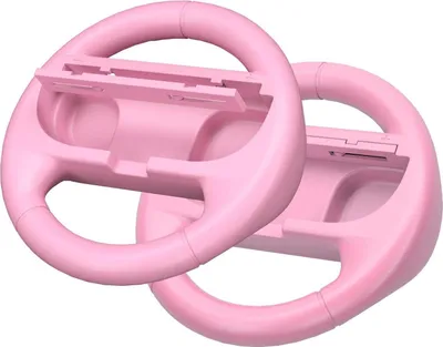 Image de Pour Nintendo Switch 2 Lot de 2 Poignées de Volant pour Manettes Joy-Con Rose