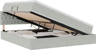 Zdjęcie produktu dla vidaXL Łóżko piętrowe z materacem jasnoszare 180 x 200 cm aksamitne