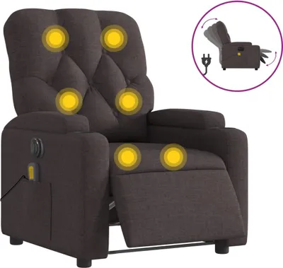 Immagine prodotto di vidaXL Sedia da massaggio elettrica in tessuto marrone scuro