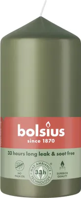 Produktbild von Bolsius Stumpenkerze olive 12 cm Ø 5,8 cm