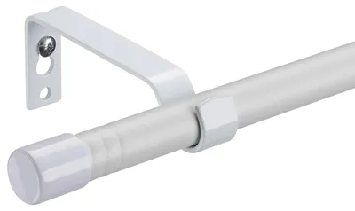 Vorhangstange 76-224 cm, mattweiß, 19 mm Ø, Metall, ausziehbar