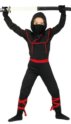 Produktbild von Ninja Samurai Krieger - Kostüm für Kinder Gr. 110 - 146, Größe:128/134