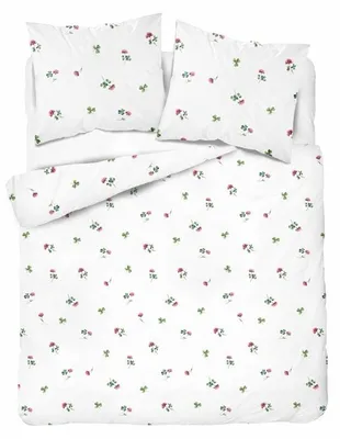 Produktbild von Bettwäsche, Satinbettwäsche, 100 % Baumwolle, hohe Qualität 200x220 5803b Weiß, Blumen