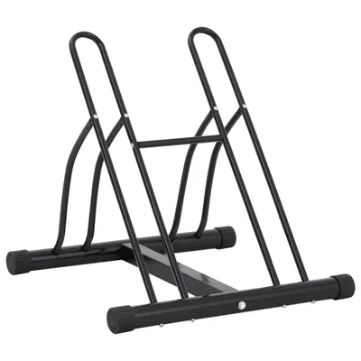 Image de Support de vélo au sol autoportant pour 2 vélos acier