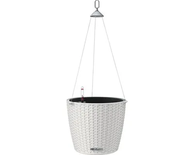 Obrázek produktu pro Závěsný samozavlažovací květináč Lechuza Nido Cottage Ø 27 x 23 cm světle šedý včetně zavlažovacího systému, vložky na rostliny, substrátu a ukazatele hladiny vody