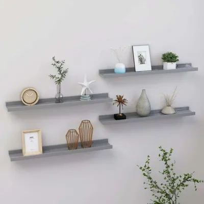 Immagine prodotto di Maison Exclusive - Mensole da parete, 4 pezzi, grigio, 60x9x3 cm