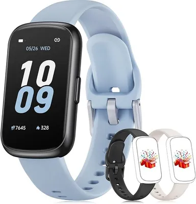 Produktbild von Smartwatch Damen Herren 3 Armbänder, 1,47'' Klein Fitness Tracker Aktivitätstracker Pulsuhr SpO2 Schlaftracker Schrittzähler Sportuhr für Android iOS