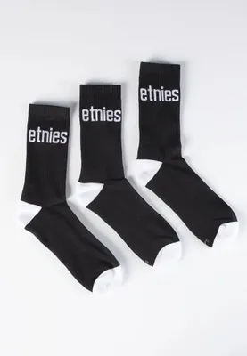Immagine prodotto di Calzini Etnies Socks Direct 2 (confezione da 3) NERO Taglia unica