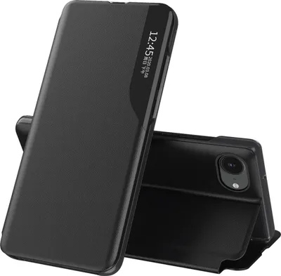 Immagine prodotto di Custodia View in ecopelle Custodia elegante con patta e supporto per Iphone 16E - Nero